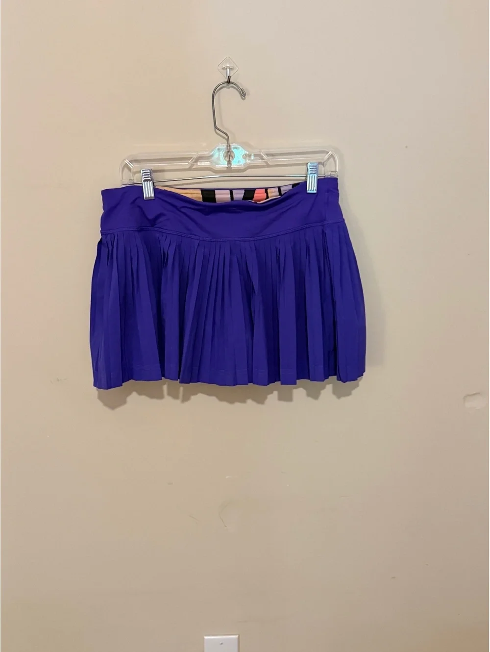Blue Pleated Mini Skirt Size 8, Very Good Condition